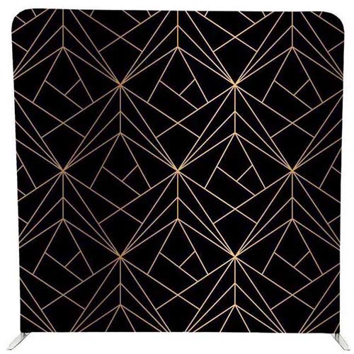 Gold Geometric photobooth backdrop for hire in the KZN Midlands