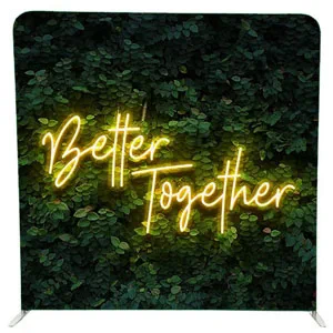 Green Better Together photobooth backdrop for hire in the KZN Midlands
