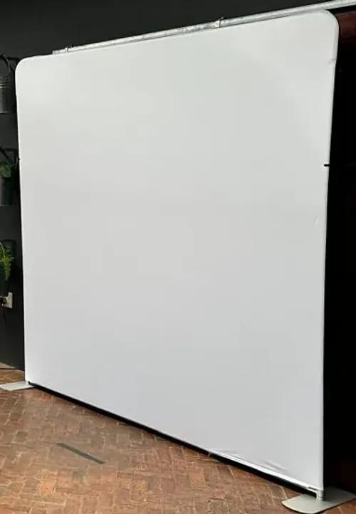 Just Plain White photobooth backdrop for hire in the KZN Midlands
