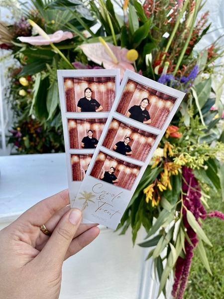 Guests in the retro photobooth at a KZN wedding