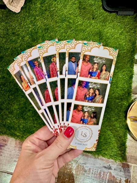 Guests in the retro photobooth at a KZN wedding