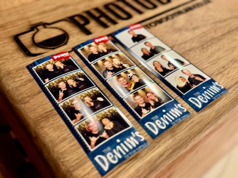 Guests in the retro photobooth at a KZN wedding