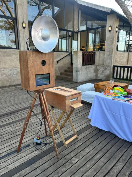 The photobooth and props table on the deck at Wingrove Valley near Pietermaritzburg